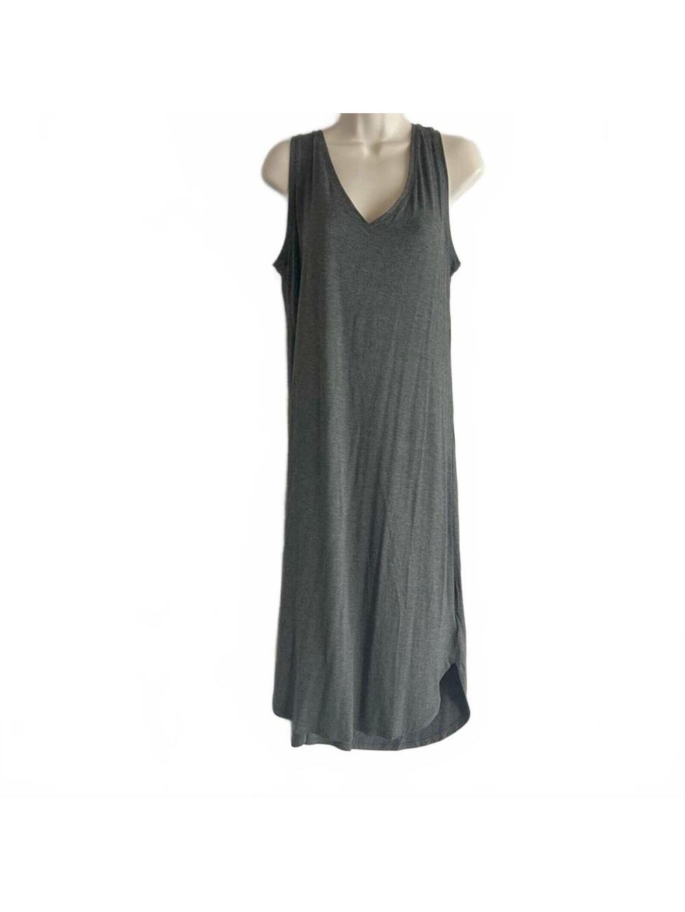 Daily Ritual Grey Maxi Viscose Tank Dress | NEW | Size Large | New with Tags